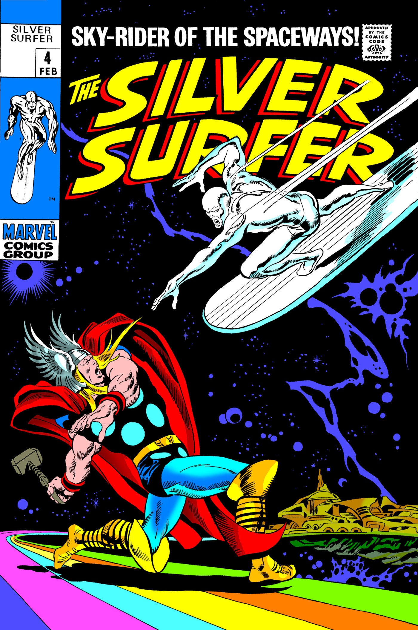SILVER SURFER OMNIBUS VOL. 1 JOHN BUSCEMA THOR COVER [NEW PRINTING 2, DM ONLY]  - Release Date:  5/13/25