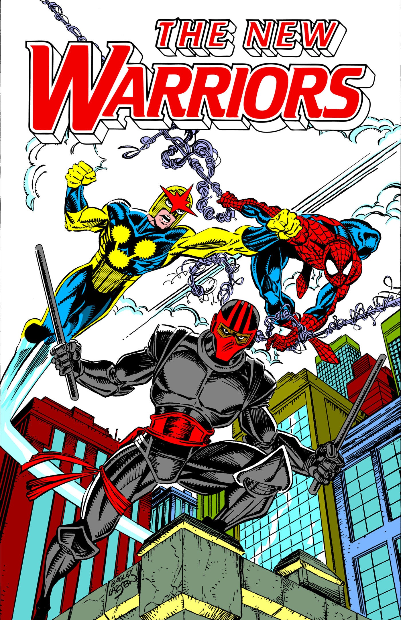 NEW WARRIORS: NOVA & NIGHT THRASHER OMNIBUS MARK BAGLEY COVER [DM ONLY]  - Release Date:  7/22/25