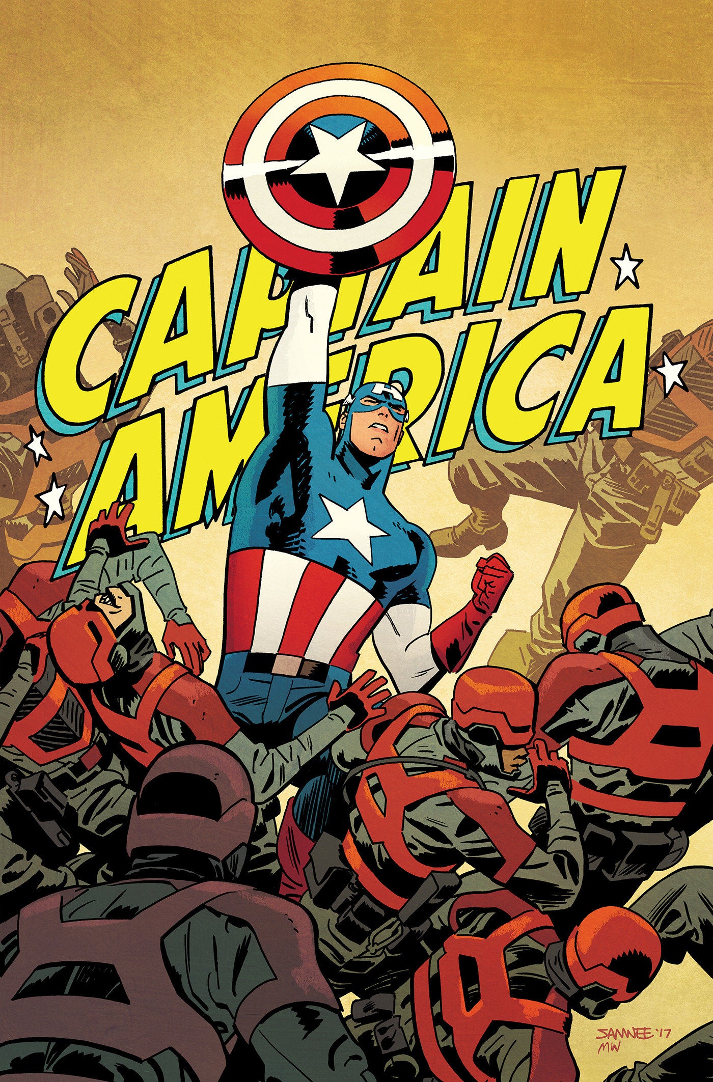 Black Widow & Captain America By Waid & Samnee Omnibus Chris Samnee Captain America Cover [DM Only] ISBN: 9781302966584 - Release Date: 3/24/26