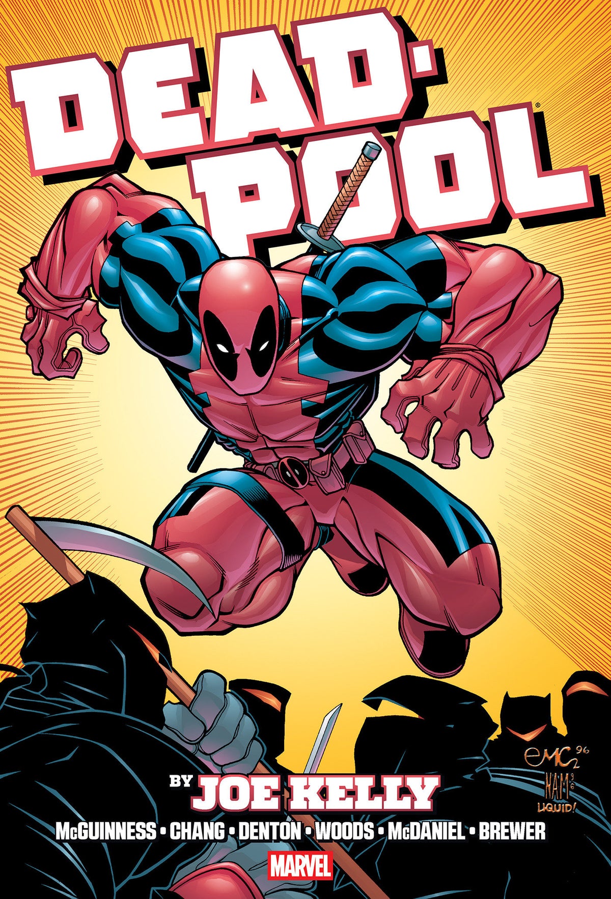 Deadpool By Joe Kelly Omnibus Ed Mcguinness Ninja Cover [New Printing, DM Only] ISBN: 9781302971953 - FOC DATE: 10/18/26  - Release Date: 3/30/27