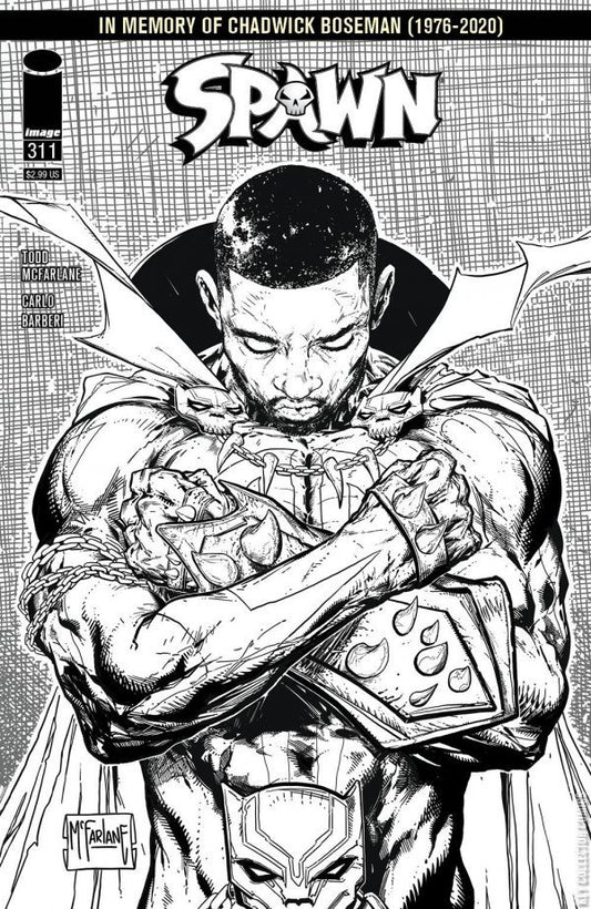 Spawn #311 Chadwick Boseman Memorial Black and White Sketch Edition (2020) - CONDITION: NM- - IN STOCK