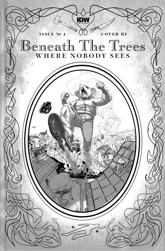 1:25 Variant - Beneath the Trees Where Nobody Sees #4 Variant RI (25) (Rossmo Storybook Variant  B&W) - Release Date:  3/20/24